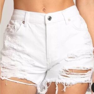 We The Free White Distressed Jean Shorts